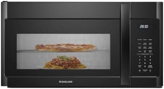 GASLAND 1.9 Cu. Ft. 30 Inch OTR1902B Over the Range Microwave Oven, Over the Stove Microwave, 1000 Watts, 400 CFM Exhaust Fan and LED Light, 13.5" Glass Turntable, Black