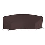 Covers & All Outdoor Curved Couch Sofa Cover with Air Pockets & Drawstrings Sectional 12 Oz Waterproof Weather Resistant Patio Lawn Furniture (120" L x 36" W x 38" H x 82" FL Inches, Coffee)