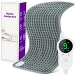 Electric Heat Pad Heating Pad for Back Shoulder Neck, Fast Heated Pad Electric with 9 Heat Level and 4 Timer Setting, Small Electric Blanket Auto Shut Off and Machine Washable, 30 x 60 cm, Grey