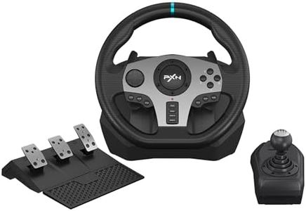 PXN V9 Gaming Steering Wheel With Pedals and Shifter 270/900° Dual-Motor Feedback Driving gaming Racing Wheel for PC,PS4,PS3,Xbox One, Xbox Series X/S,N-Switch