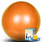 SK Depot™ Exercise Ball 48cm-55cm (M) Grind Arenaceous Extra Thick Yoga Ball Chair Orange