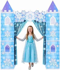 WERNNSAI Blue Winter Cardboard Castle Playhouse Princess Party Decoration