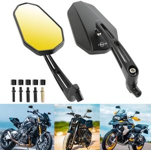 DREAMIZER E24 E-Approved Motorcycle Mirror, 8 mm 10 mm Motorcycle Side Mirror Compatible with Z900 Z1000 Z800 Z650 Z750 Z300 Z250 Z125 ER6N XJ6, MT03 MT09 MT10 MT07, ATV Quad Scooter ATV Touring