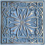 Smocked Gold Faux Tin glue up/Drop in Ceiling Tile, box of 10 2'X2' decorative tiles (~ 40 sq.ft) #TD10. Easy to install PVC panels in antique vintage look. Great for DIY backdrop, wall paneling.