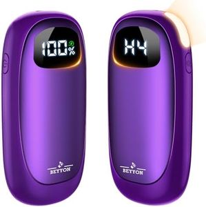 Hand Warmers Rechargeable-Electric Hand Warmers, Max 16 Hrs Warmth Up to 127℉, LED Display & Flashlight, Dual-Side Heating Portable Heater, Hunting Camping Essentials, Gifts for Men Women Raynauds