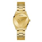 GUESS Stainless Steel Emblem Collection Analog Gold Dial Women's Watch-Gw0485L1, Band Color-Gold