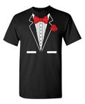 Feelin Good Tees Tuxedo Homecoming Formal Graduation Prom Costume New Years Eve Tux T Shirt, Black3, 4X-Large