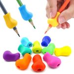 OSteed 20 Pcs Pencil Grips for Children Handwriting, 10 Colours Silicone Pen Grips for Adults, Droplet Pencil Holder for Kids Easy Gripping Pencil, Ergonomic Corrector Writing Aid Tool