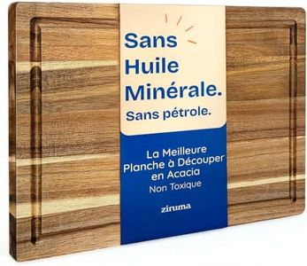 Non Toxic Wood Cutting Board - Conditioned with Natural Beeswax Flaxseed & Lemon Oil - Free of Mineral Oil - Made of FSC Certified Acacia Wood - 16" x 11" Thick Cutting Board by Ziruma