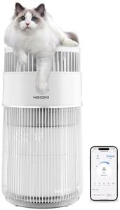 WISESKY Pet Air Purifier, 3-in-1 HEPA Filter for Cat Hair Dander Odor Dust, Quiet 360° Air Intake Large Room Air Cleaner Covers Up to 1644 Ft², with Smart APP Control, W-Cat Model, White