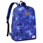 Kasqo School Backpack for Men Women,Water Resistant Rucksack Lightweight Travel Casual Daypack Shoolbag Bookbag for Work College Teenager Kids Boys Girls,Blue Galaxy