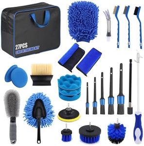 GOYOXOKY Car Cleaning Kit 27Pcs, Car Washing Kit Interior & Exterior With Bag, Car Detailing Kit for Car Motorcycle Bike Cleaning Interior, Exterior, Wheels, Dashboard, Vents, Car Care Gift Set