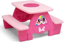 Delta Children Disney Minnie Mouse 4 Seat Activity Picnic Table with Lego Compatible Tabletop