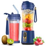 HomeBasic R100 Portable Blender Juicer for Kitchen Smoothies Juices Shakes Crushing Ice Baby Food| 18000 RPM 300W Motor, 4000mAh Battery, 500ML BPA-Free Food Grade Jar, Sharp SS Blades (Luxury Blue)