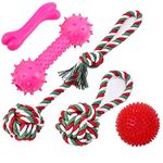 Dog Toys,Puppy Toys 5 Pack for Fun and Teeth Cleaning Dog Toys Pack for Medium to Small Dogs