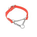 Martingale Collar for Dogs - Waterproof Biothane Collar for Small, Medium, Large Dogs - Limited Cinch Heavy Duty Chain for No Pull Dog Walking and Pet Training (Medium, Orange)