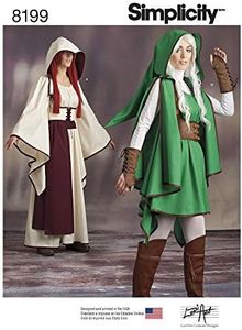 Patrón de costura Simplicidad d0793/8199 – Patrones de costura para disfraces de juegos Warrior, H5 (6 – 8-10 – 12 – 14)