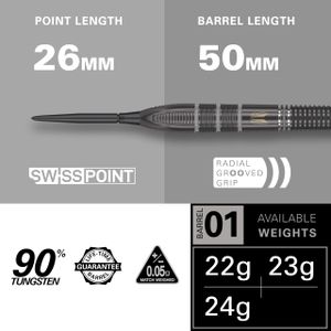 Target Nathan Aspinall 24g Steel Tip Darts – Professional Set