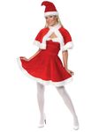Smiffys Miss Santa Costume, Red, S - UK Size 08-10