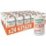 Cawston Press Fizzy Ginger Beer Fizzy Drink Blended with Sparkling Water and Pressed Apple Juice (330ml x 24 cans) Gluten Free - Vegan - No Added Sugar