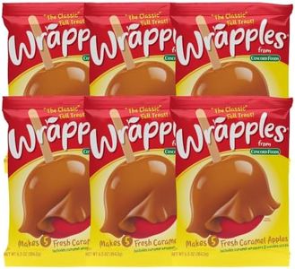 Concord Foods Wrapples Caramel Apple Wraps, Easy Caramel Treats at Home - Includes Wraps and Sticks for Delicious Apples! 6.5 oz (Pack of 6)