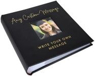 Personalized Photo Album, Custom Engraved Picture Album, Holds 200 4" x 6" Photos, Leatherette and Laser Engraved Scrapbook, Any Custom Message, Black