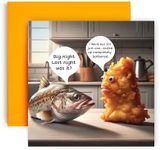Huxters Birthday Cards for Men and Him – Got Battered Cod Birthday for Brother Uncle Friend Son Nephew Cousin Grandad 14.8cm