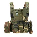 ATAIRSOFT Tactical Vest Airsoft Paintball MOLLE RRV Assault Hunting Adjustable Plate Carrier with Pouches (Woodland)