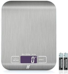 Digital Kitchen Scale 5KG 1g 11lb with Stainless Steel Platform Food Scale Electronic Cooking with Backlit LCD Display Multifunction for Home Office Use