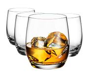 Godinger Old Fashioned Whiskey Glasses, Glass Beverage Cups, European Made - 12oz, Set of 4