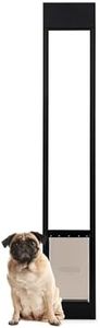 PetSafe 1-Piece Sliding Glass Pet Door for Dogs & Cats - Adjustable Height 75 7/8" to 81"- Medium, Black, No-Cut DIY Install, Aluminum Patio Panel Insert, Great for Renters or Seasonal Installation