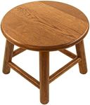 CONSDAN Kids Stool, Milking Stool, USA Grown Oak, Plant Stand, Handcrafted Solid Wood Stool, 9" Low Stool, Round Step Stool, Wooden Stool for Kids, Small Short Stool, Shoe Changing Stool(Chocolate)