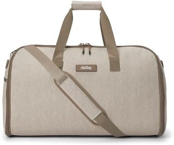 Halfday Convertible 2-in-1 Garment Duffel Weekender Bag 45L | Wrinkle-Free Travel, Hanging Suit Compartment, Shoe Pockets, Trolley Sleeve. Durable & Water-Resistant Carry-On, Stone