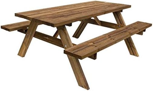 FRANKYSTAR Oasi picnic - tavolo da giardino in legno impregnato con panche incorporate tavolo da picnic 6 posti made in italy