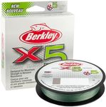 Berkley X5BFS50-22 X5 Lo-Vis Green Braided Fishing Line, 165 yd, 50 lb, 165 yd./50 lb, Low-Vis Green