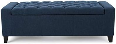 Christopher Knight Home Hikaru Fabric Storage Ottoman, Dark Blue Dimensions: 20.50”D x 51.00”W x 17.00”H