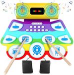 Lotkey Electronic Drum Set, 9 Pads Portable Electric Drum Set for Kids Roll-up Drum Kit Machine with Built-in Speaker Drum Pedals and Stick Great Christmas for Kids