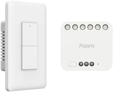 Aqara Dual Relay Module T2 and Smart Light Switch (No Neutral, Double Rocker) kit,Dry Contact Mode for Garage Doors and Boilers,Light Switch & Roller Shade Switch,Supports Homekit and Alexa
