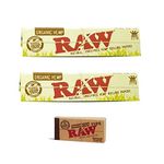 OutonTrip® Pack of 3 Raw Organic Rolling paper with Roach Book|Rolling paper combo with filter Tips | 2x Papers and 1x Filter roach pad