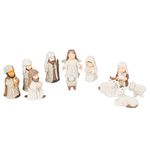 Transpac Imports, Inc. Cable Knit Textured Holy Family, 3 Kings and Angel Resin Christmas Nativity Figurine, 3x2, Multicolored, Set of 11