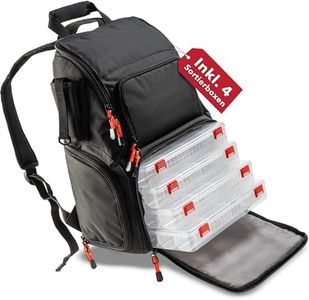 Paradox Fishing Sac à dos de pêche avec boîtes I avec 4 boîtes I Sac de pêche avec boîtes, Noir , Taille unique, Designer :