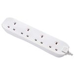 Masterplug BFG110N-MP Four Socket Long Extension Lead, 1 Metre, White