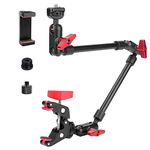 JEBUTU 22"/57cm Adjustable Magic Arm with Super Clamp Camera Mount, Articulating Arm Friction Magic Arm Camera Mount Clamp with 1/4" Thread for LED Light Microphone Video Rig Tripod