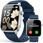 Smart Watch for Men Women- Answer/Make Call, 2024 IP68 Waterproof Fitness Tracker Watch with Heart Rate Monitor Sleep Step Counter Activity Smartwatch for Samsung Andriod iPhone iOS (Blue, 1.83)