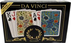 DA VINCI Fiori, Italian 100% Plastic Playing Cards 2 Deck Set, Poker Size Large Print Jumbo Index