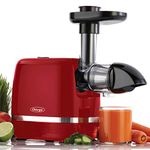 Omega H3000RED Cold Press 365 Juicer Slow Masticating Extractor Creates Delicious Fruit Vegetable and Leafy Green High Juice Yield and Preserves Nutritional Value, Plastic, Red