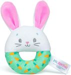 Ms. Rachel Official Hop Little Bunnies Soft Rattle Toy, Baby Teething Toys with Plush Bunny Cover, Toddler Toys for Girls & Boys for Ages 3 Months to 1+