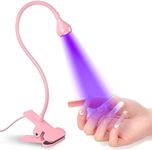 UV Nail Lamp 395nm 3w UV Light for Nails Gooseneck Led Nail Lamp with Clamp for Gel Nails and Ultraviolet Curing Portable UV Nail Light 5v USB Input Nail Dryer with 4 Levels Dimming Pink