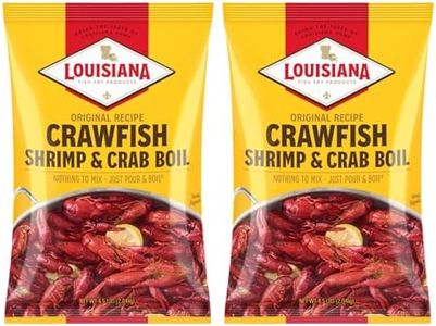 Louisiana Fish Fry Crawfish, Shrimp & Crab Boil Seasoning, 4.5 Pounds (Pack of 2) - Perfectly Spicy - Complete Boil Seasoning for Seafood Lovers - Perfectly Blends Garlic, Onion, Paprika, and Lemon for Authentic Cajun Flavor