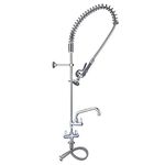 Commercial Kitchen Pre-Rinse Spray Tap, Single Pedestal Pull Out Flexible Hose Sink Kitchen Wall-Mount Tap